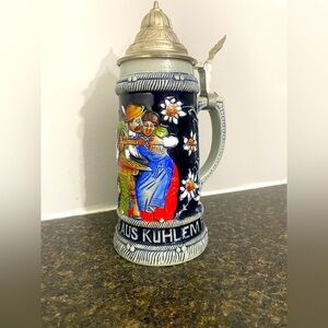 Vintage Original King West Germany Lidded Beer Stein